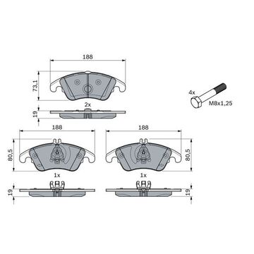 BOSCH- 0986494263 - Brake Pad Set, disc brake